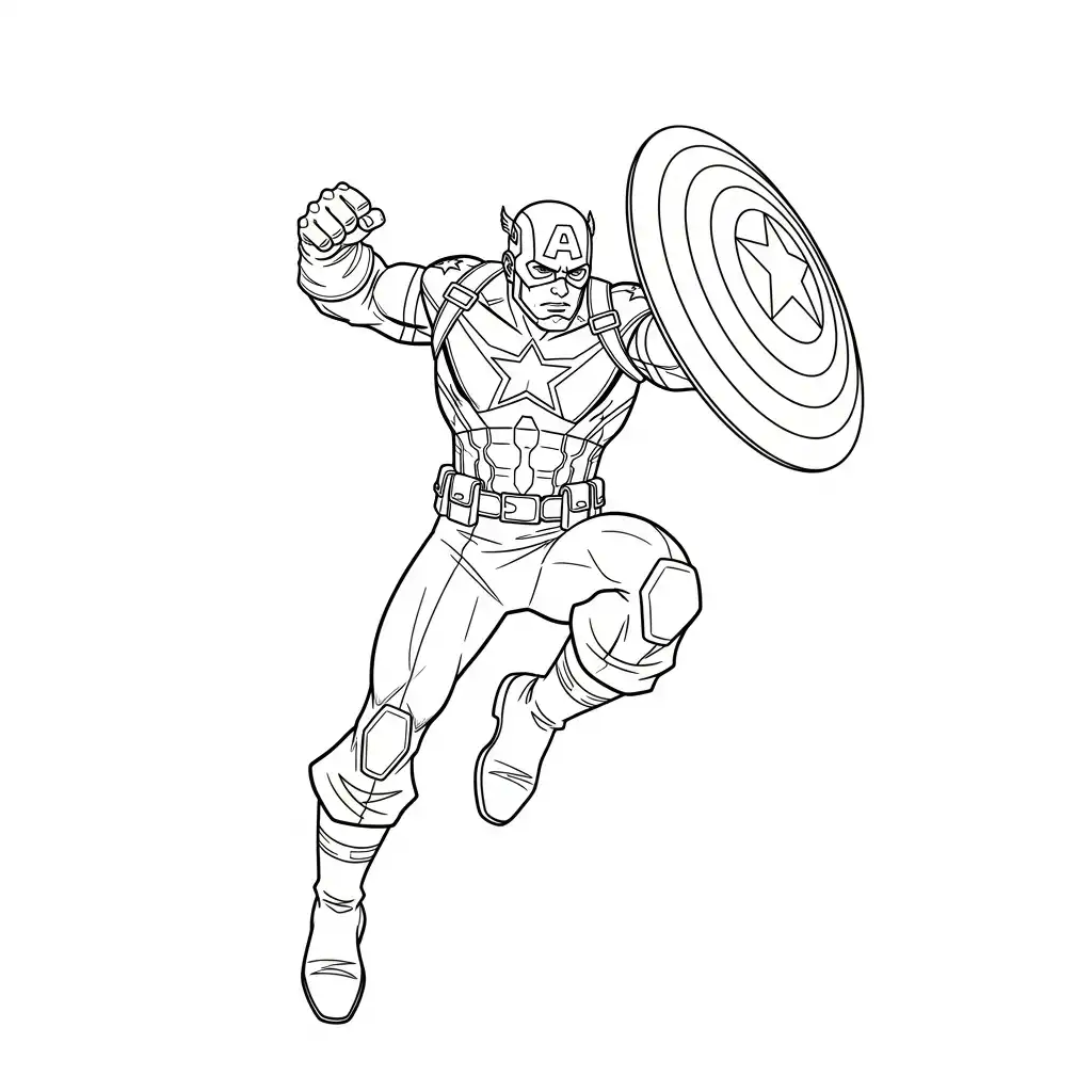 Captain America para colorear para imprimir para niño de 10 años
