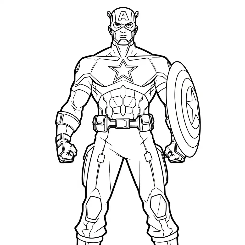 Captain America para colorear para niño de 7 años
