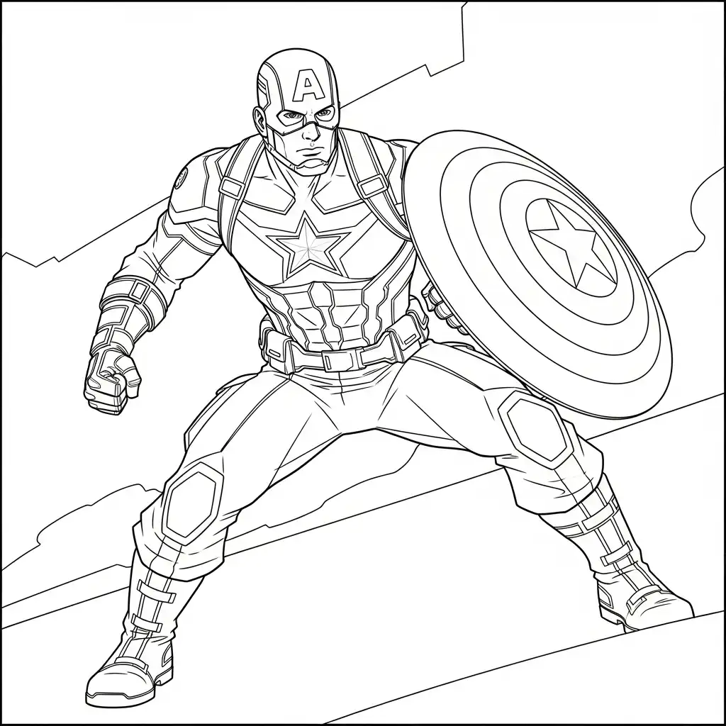 Captain America para colorear en línea gratis