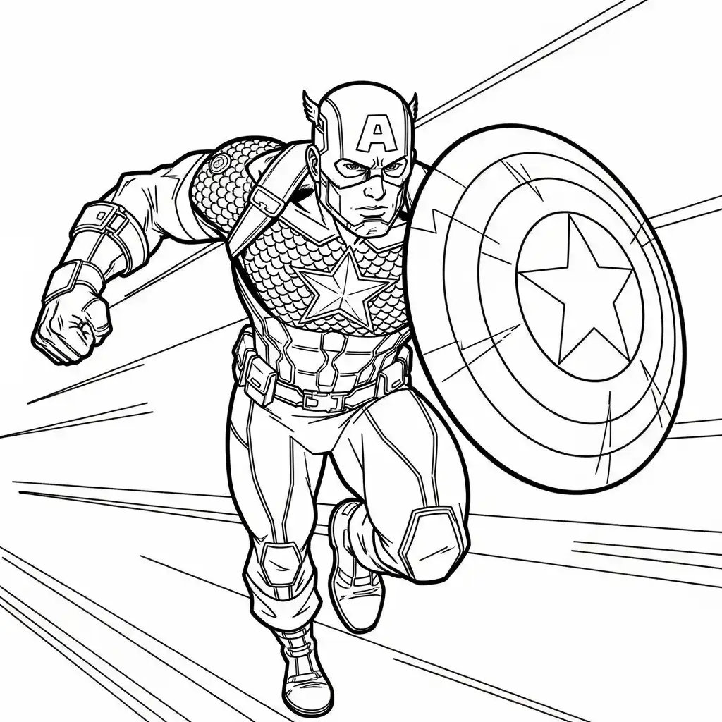 Captain America para colorear para imprimir pdf gratis