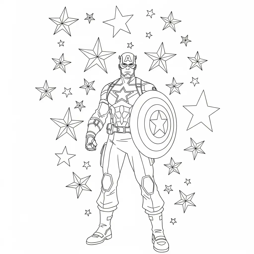 Captain America para colorear para imprimir gratis