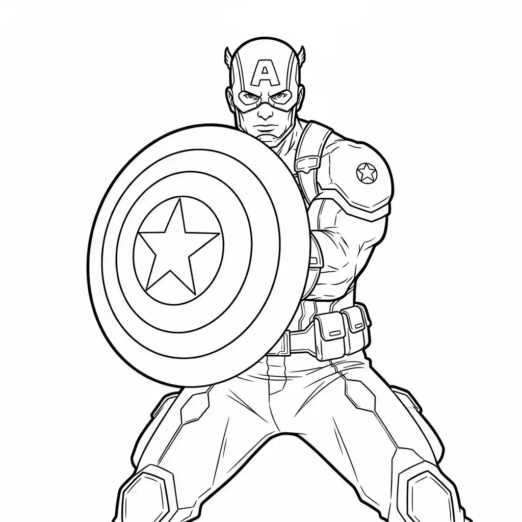 Captain America para colorear para imprimir pdf