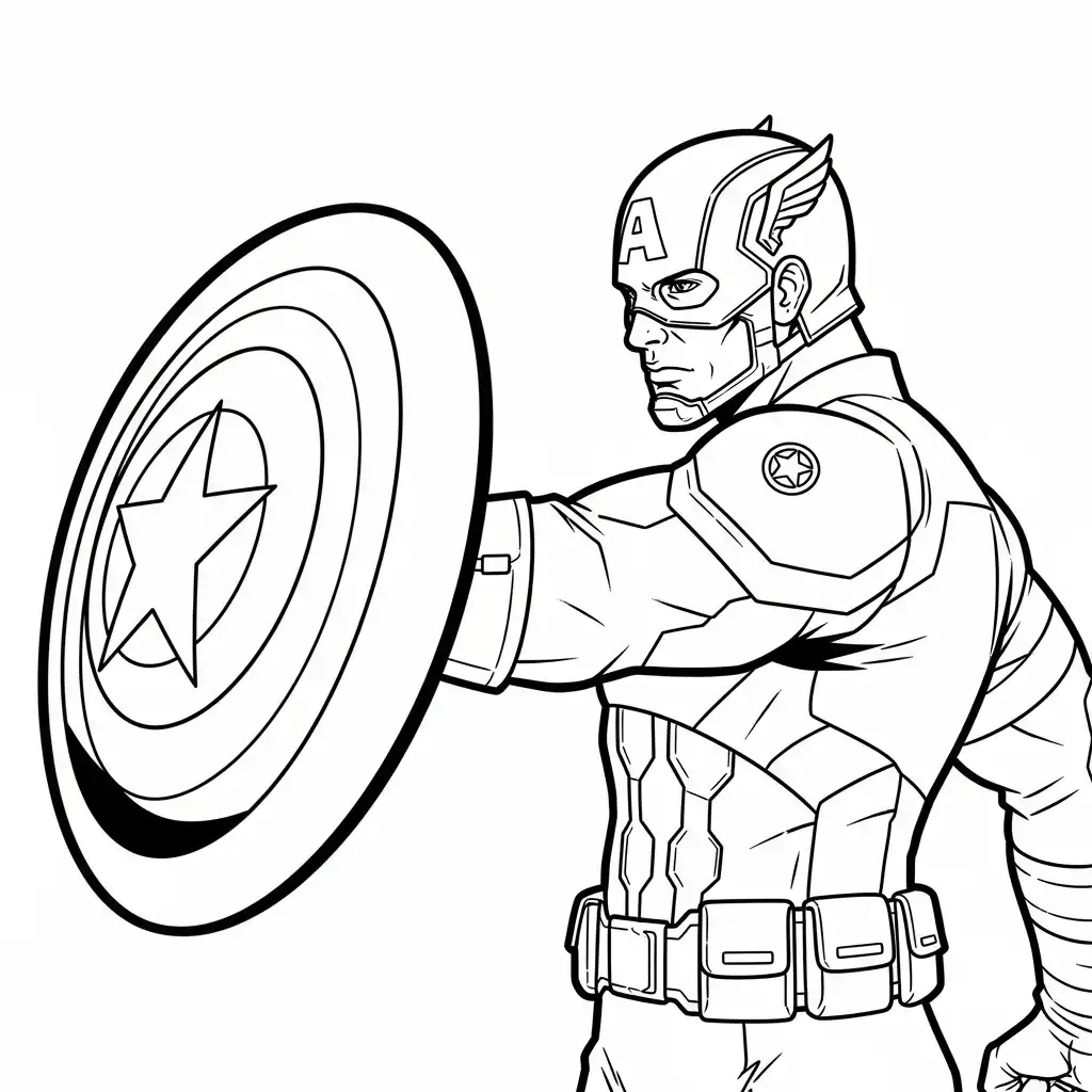 Captain America para colorear para imprimir gratis pdf