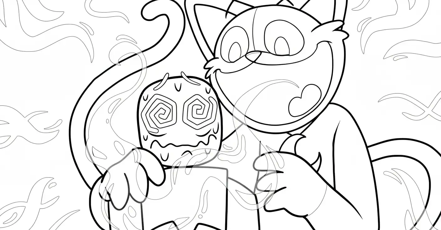 Catnap para colorear para imprimir pdf gratis 1