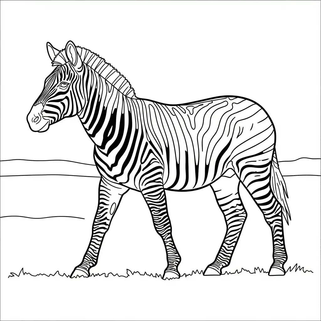 Cebra para colorear para imprimir para niño de 2 años 1