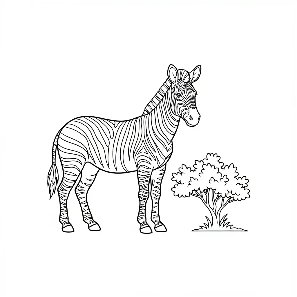Cebra para colorear para niño de 8 años