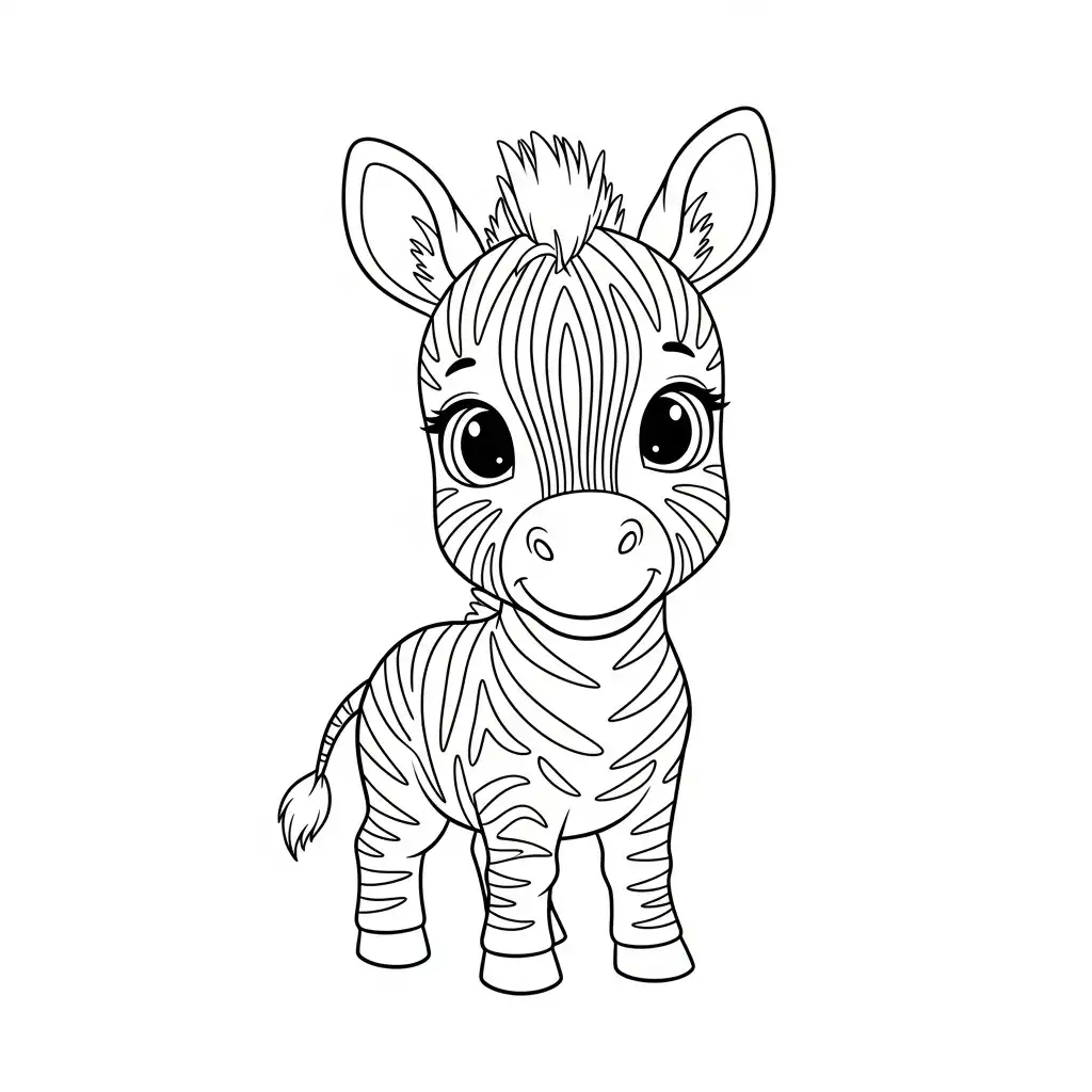 Cebra para colorear para niño de 3 años