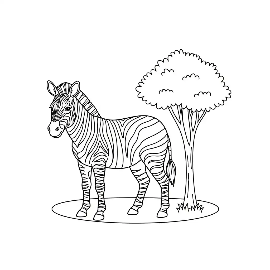 Cebra para colorear para niño de 4 años