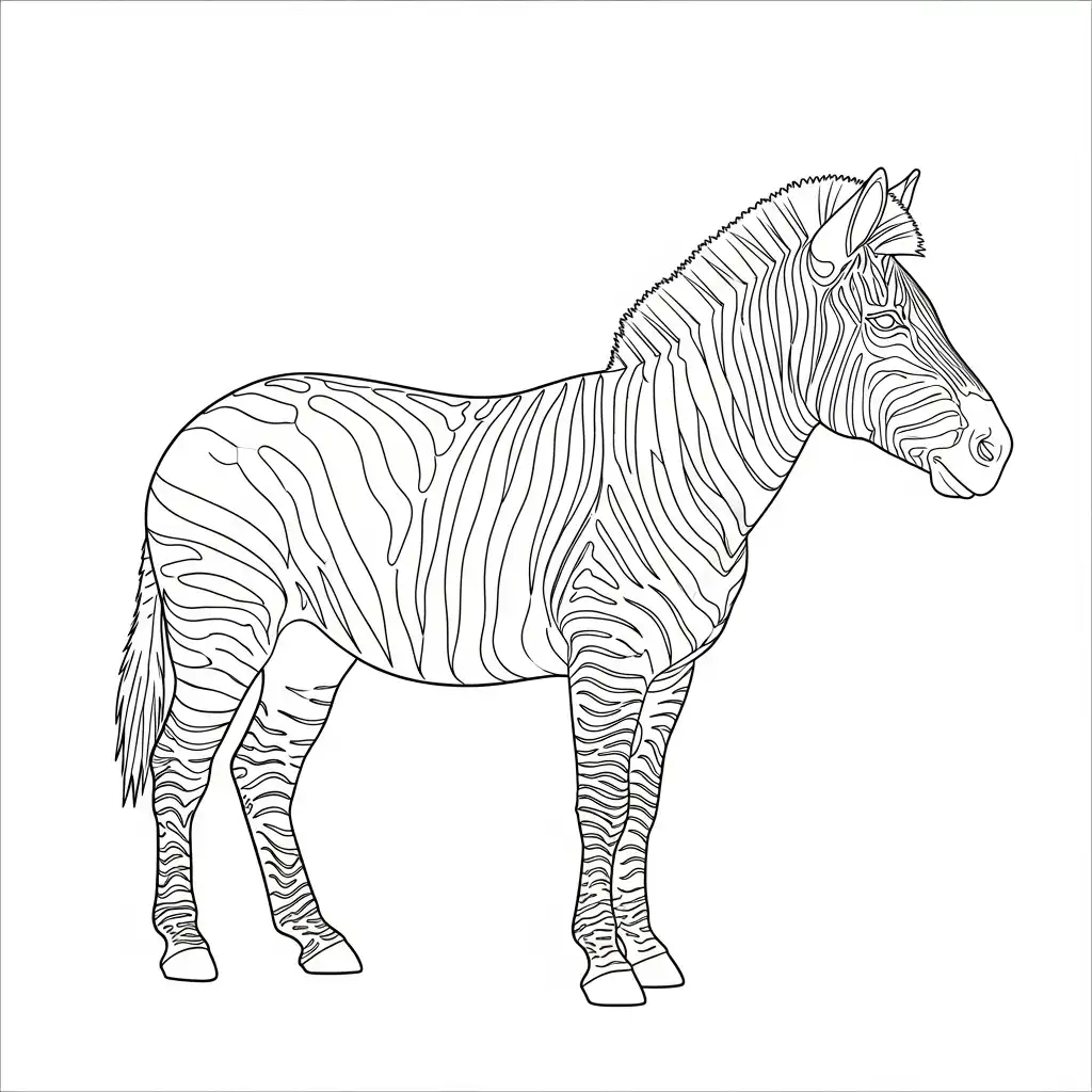 Cebra para colorear para imprimir kawaii