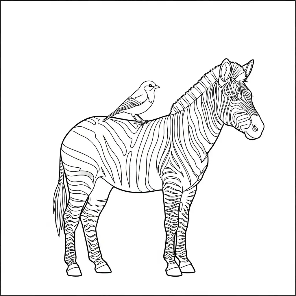 Cebra para colorear para imprimir kawaii 1