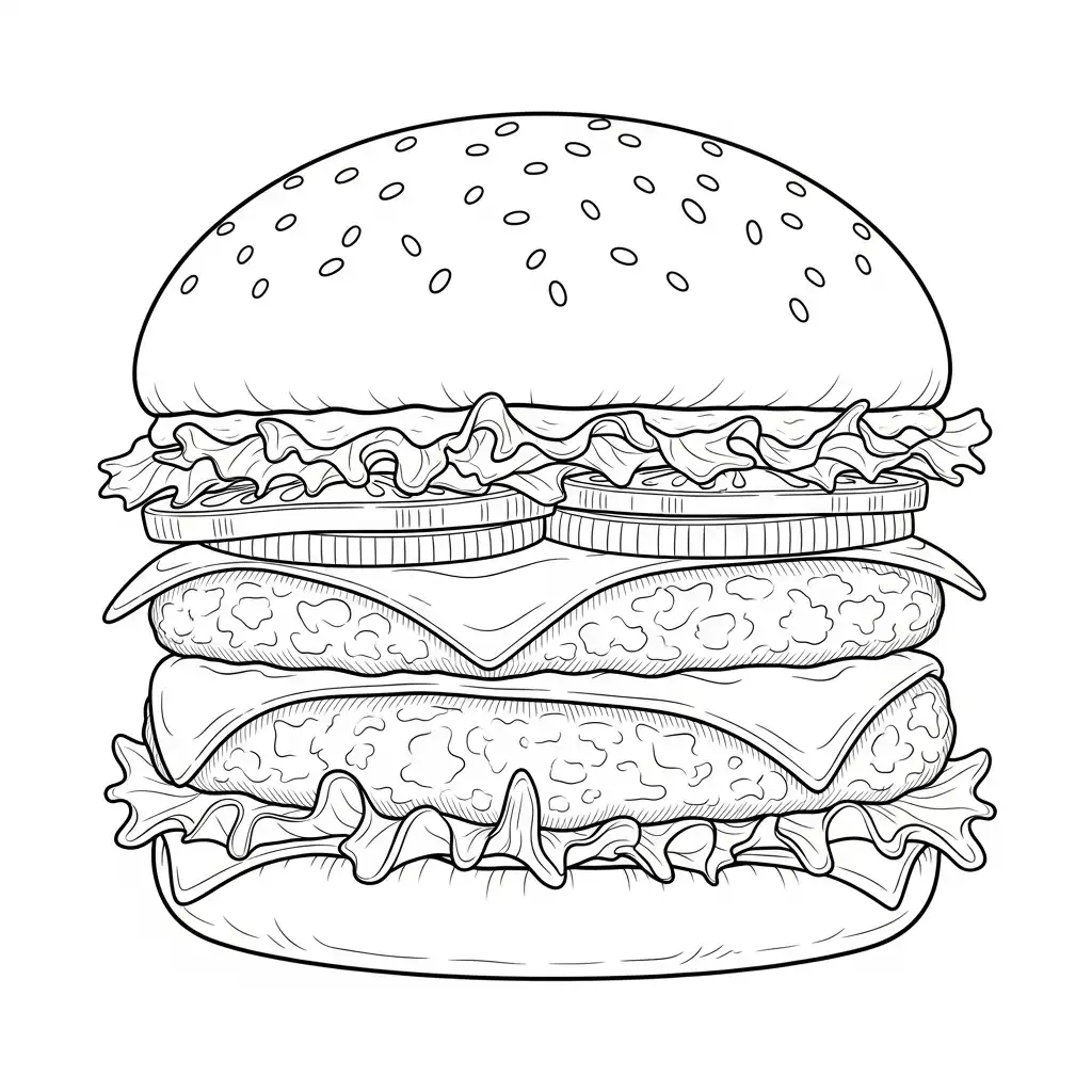 Comida Chatarra para colorear para imprimir para niño de 4 años