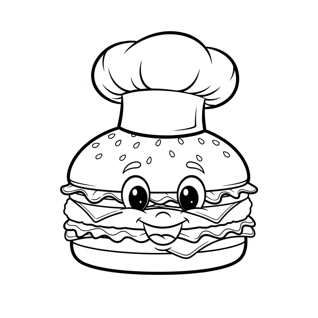 Comida Chatarra para colorear y recortar para imprimir gratis 1