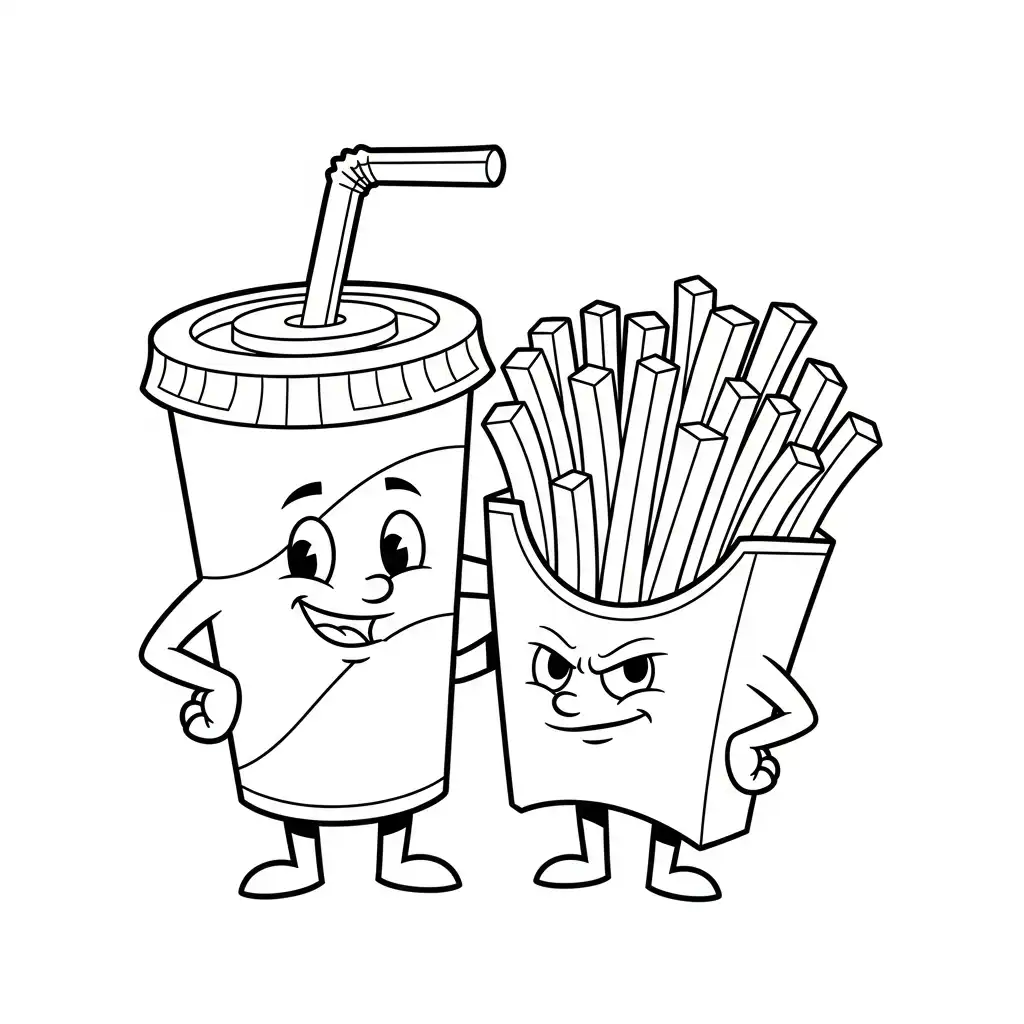 Comida Chatarra para colorear para niños para imprimir