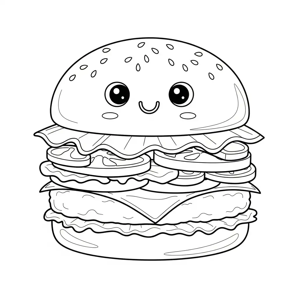 para imprimir Comida Chatarra para colorear gratis 1