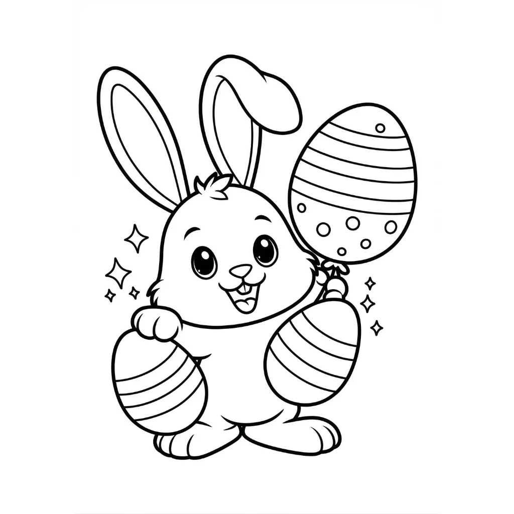 imprimir Conejo De Pascua 10 para colorear gratis