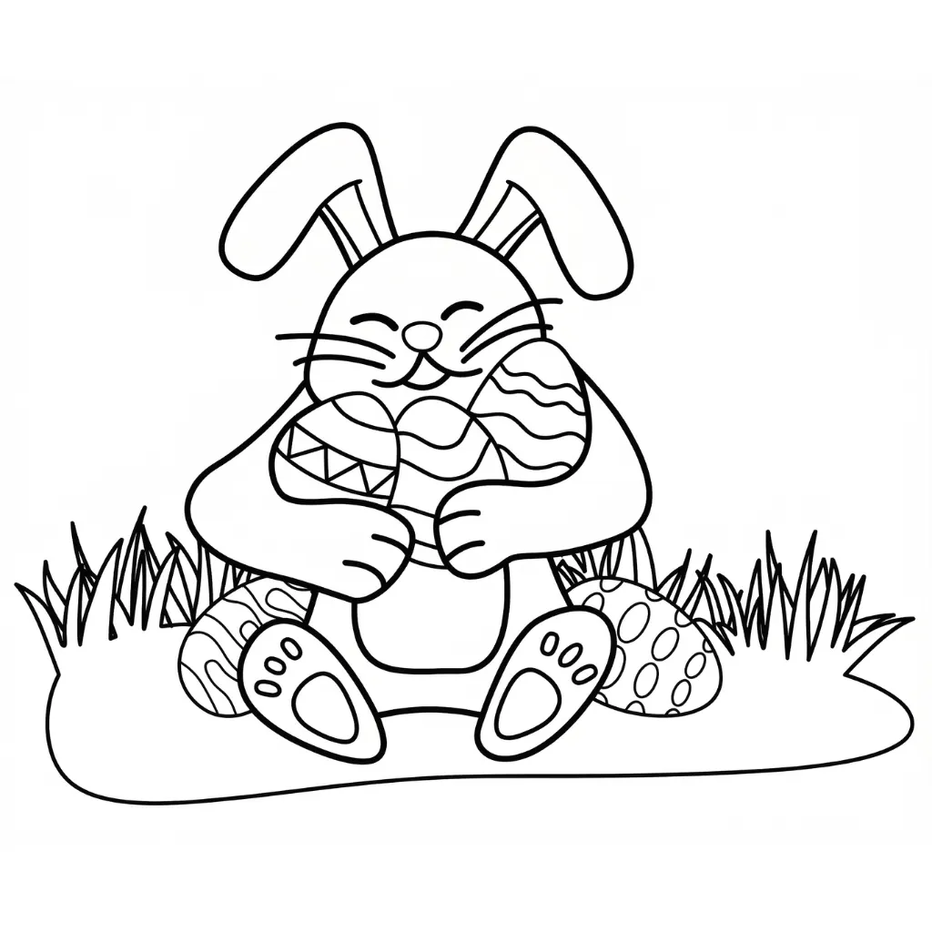 Conejo De Pascua 15 para colorear para imprimir para niño de 3 años