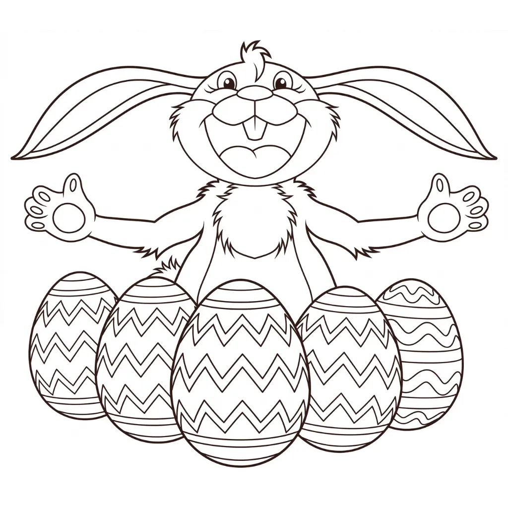 Conejo De Pascua 16 de niño para colorear para imprimir