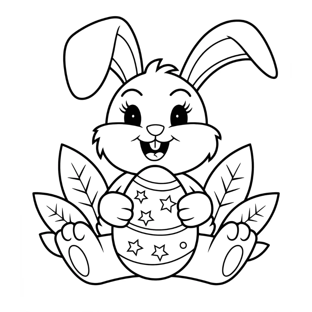 Conejo De Pascua 20 para colorear para primaria