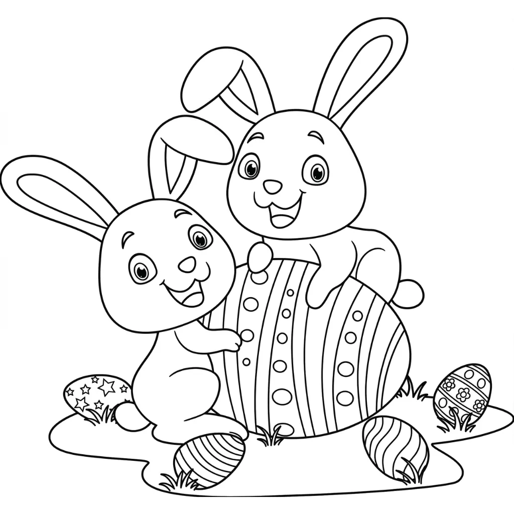 Conejo De Pascua 21 para colorear para niño de 3 años