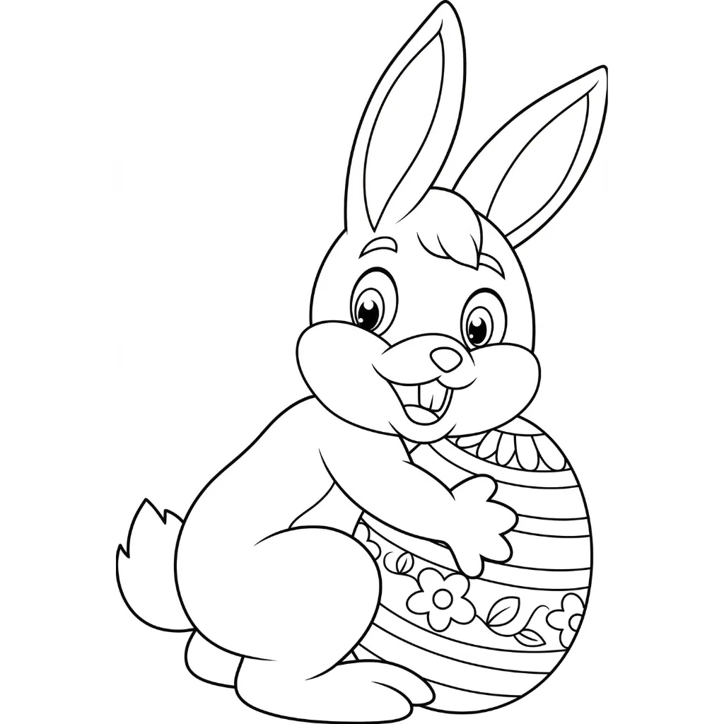 Conejo De Pascua 5 para colorear para niño de 2 años