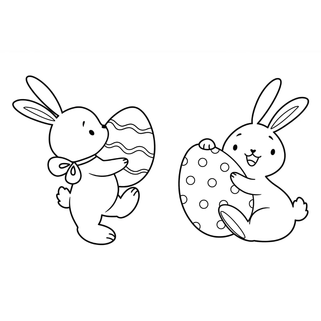 imprimir Conejo De Pascua 8 para colorear para niño