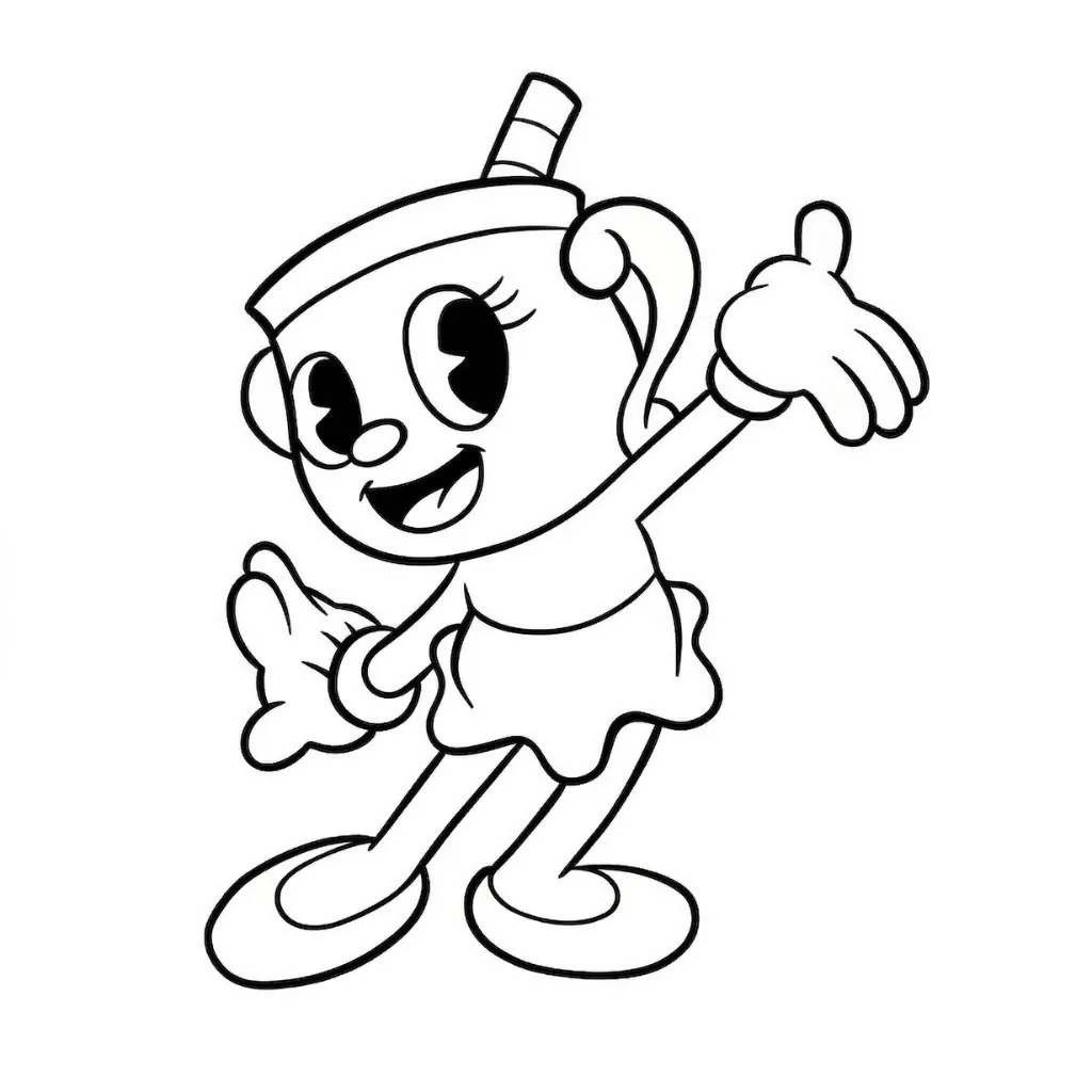 Cuphead 10 para colorear para imprimir pdf gratis