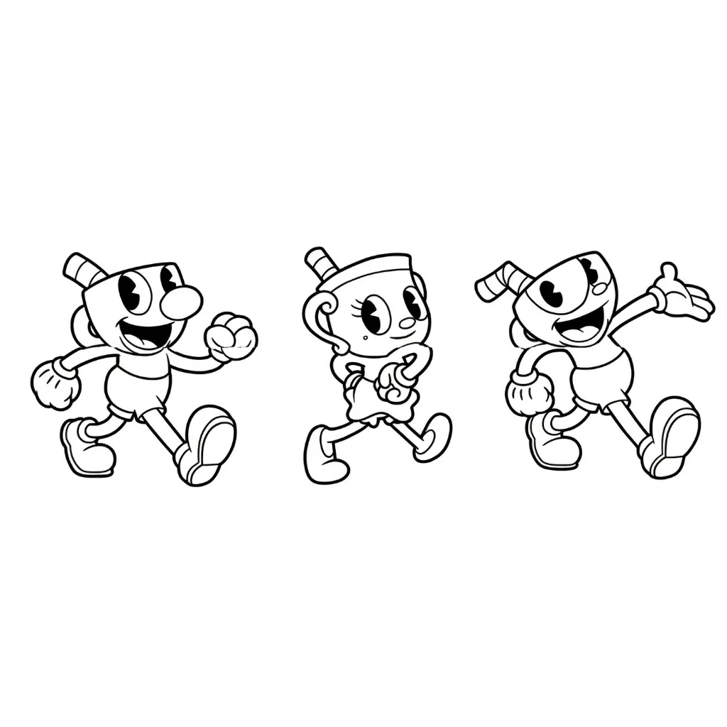 Cuphead 11 para colorear para imprimir kawaii