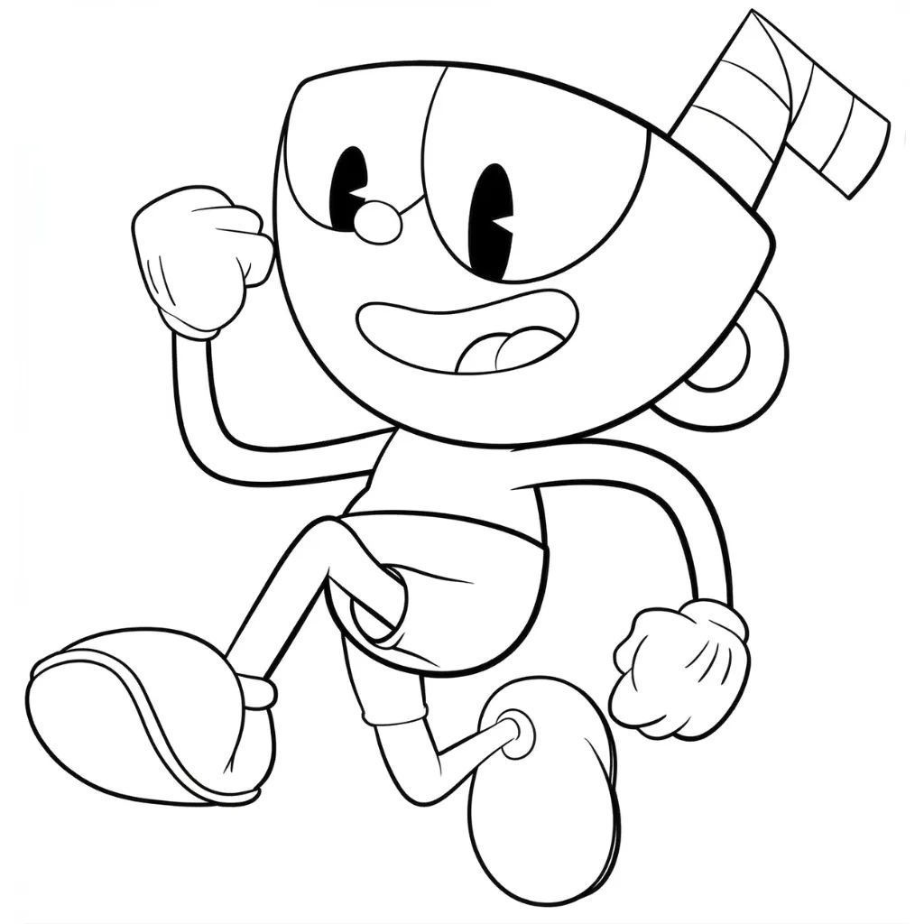 Cuphead 12 para colorear para niños para imprimir