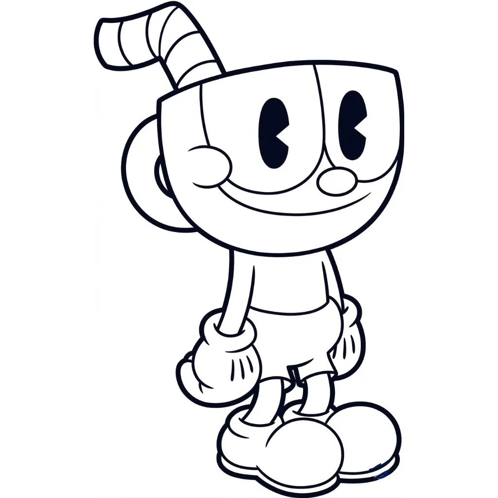 Cuphead 17 para colorear de para niños