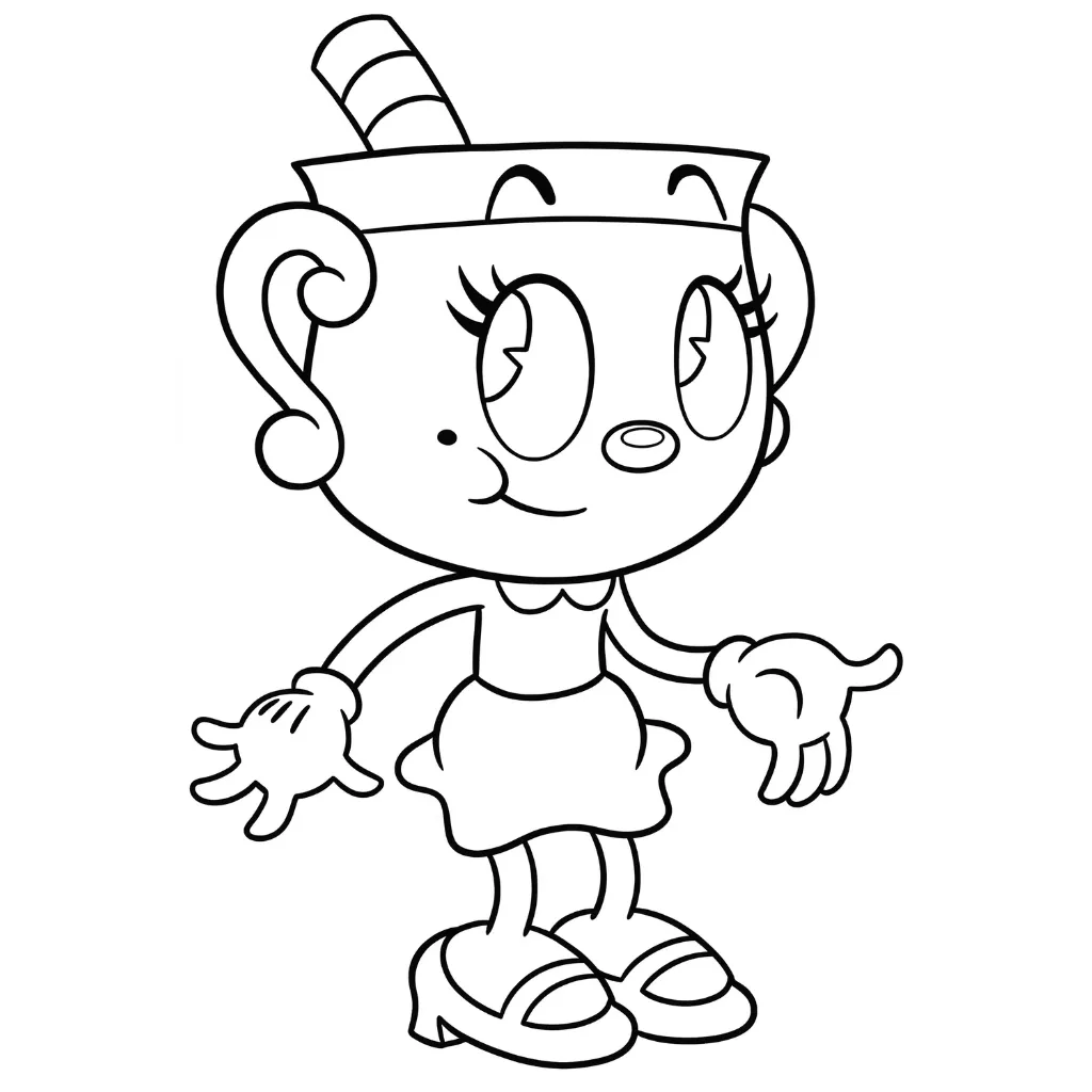 Cuphead 18 para colorear y recortar para imprimir gratis