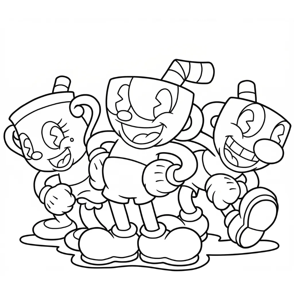 Cuphead 7 para colorear educativo para niño