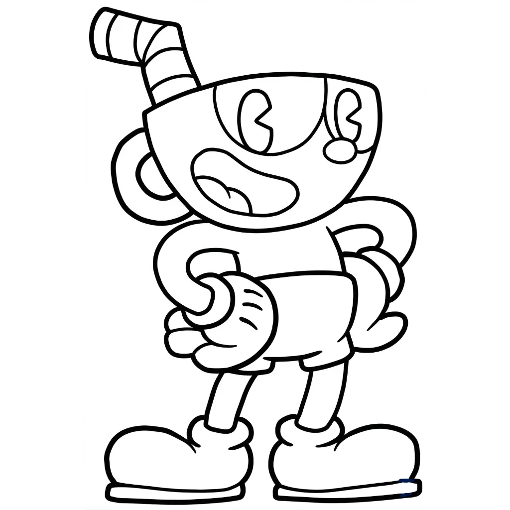 Cuphead 8 para colorear de para niños