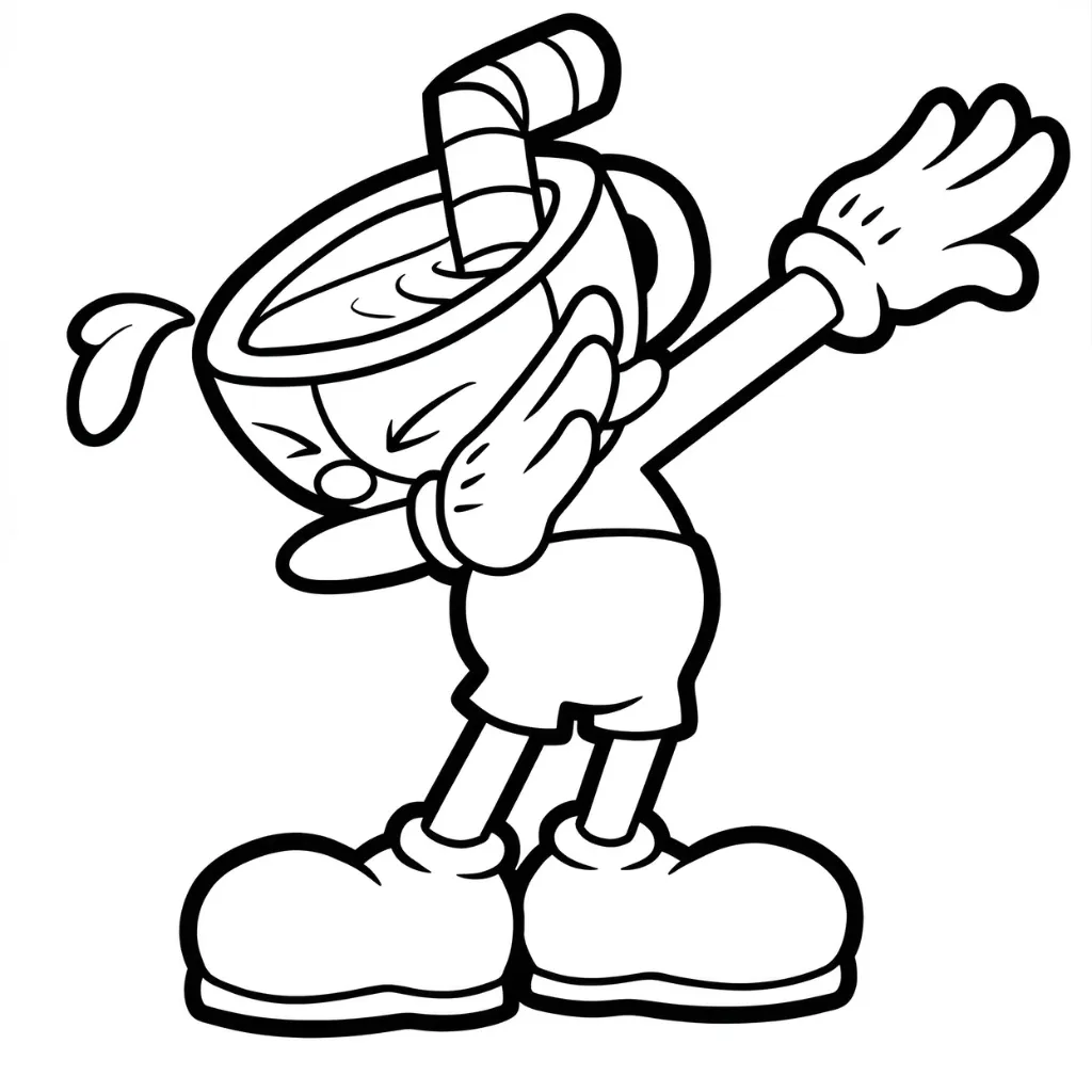 Cuphead 9 para colorear para niño de para imprimir