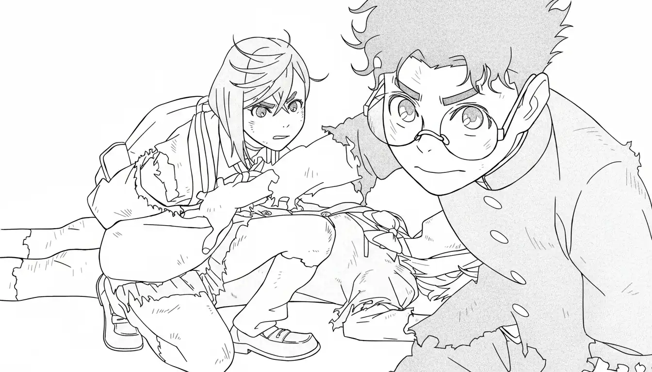 Dandadan para colorear para niños para imprimir 2