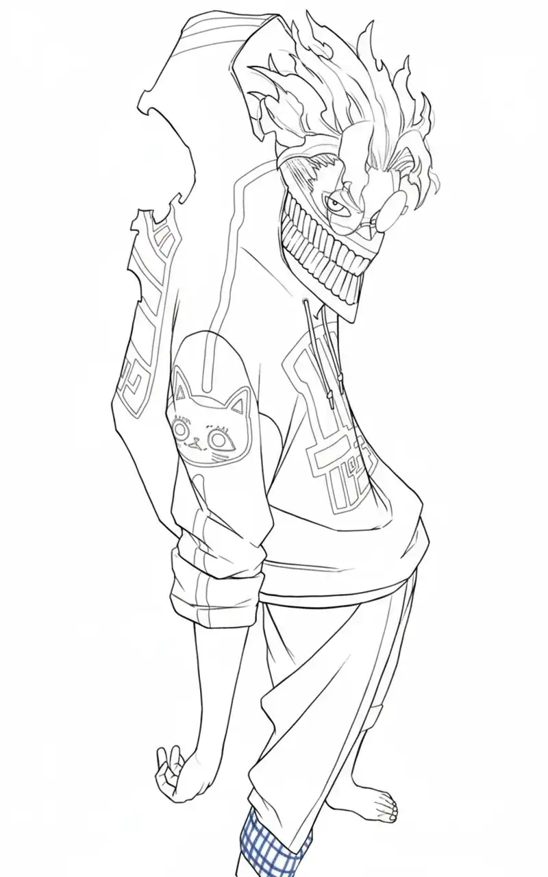 Dandadan para colorear gratis para niños