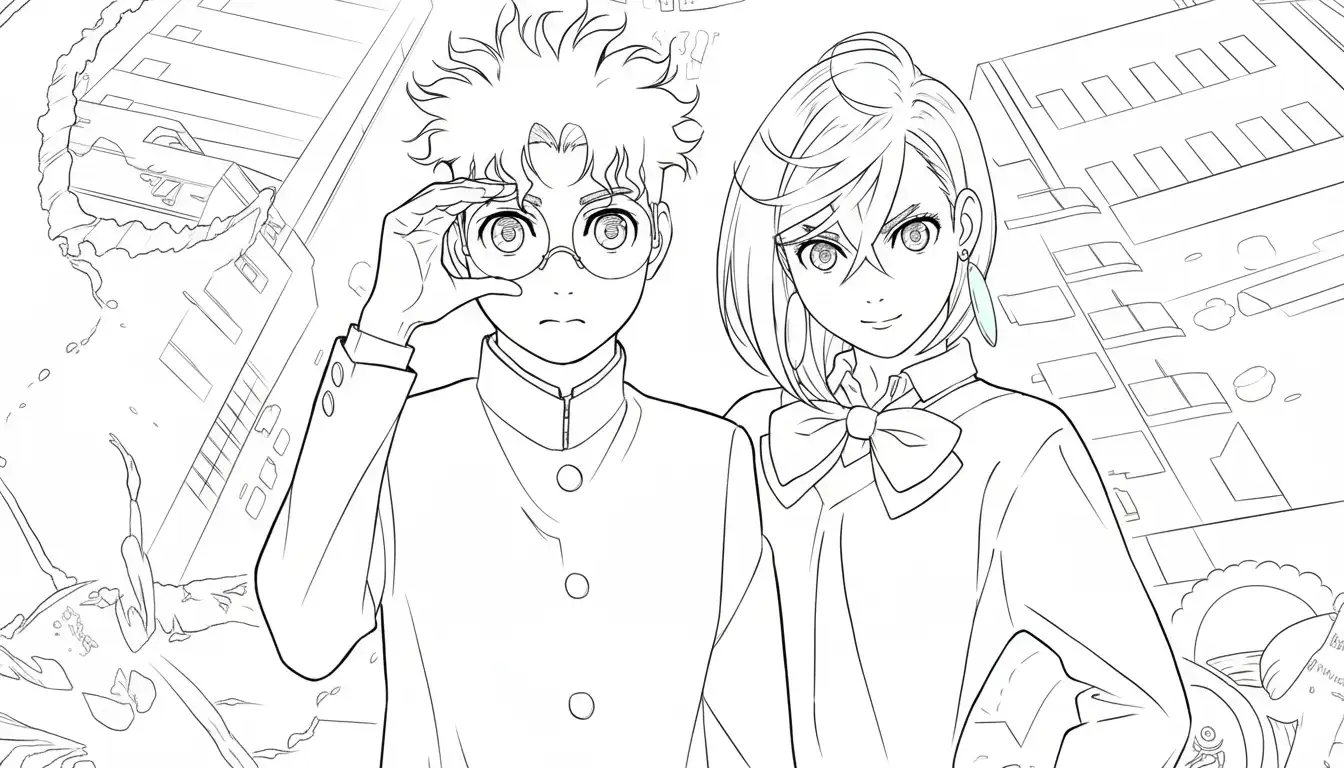 Dandadan para colorear para imprimir para niño de 4 años 1