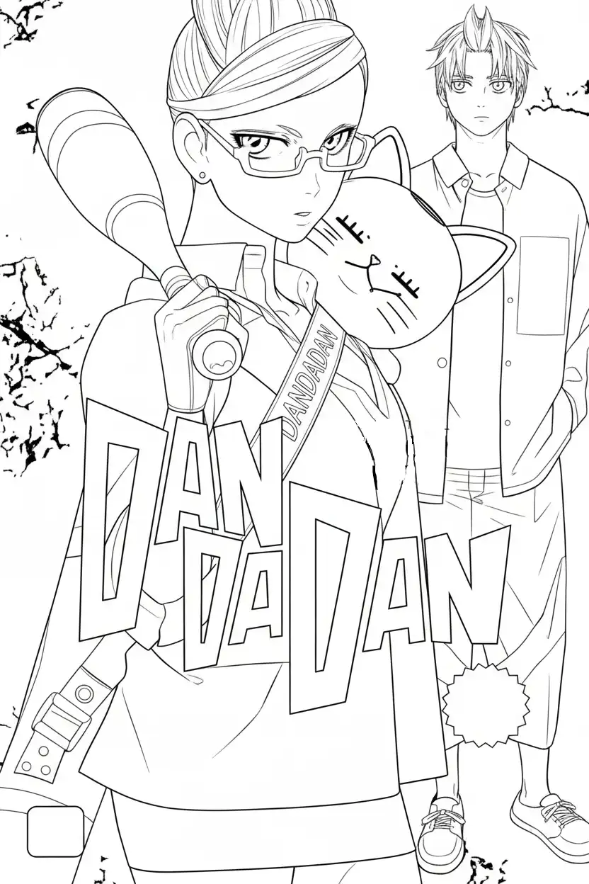 imagen de Dandadan para colorear para niño