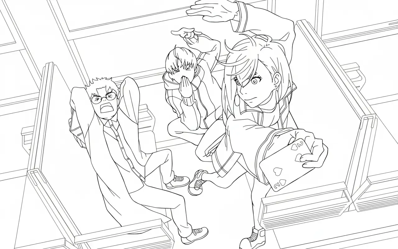 Dandadan para colorear para niño de 10 años