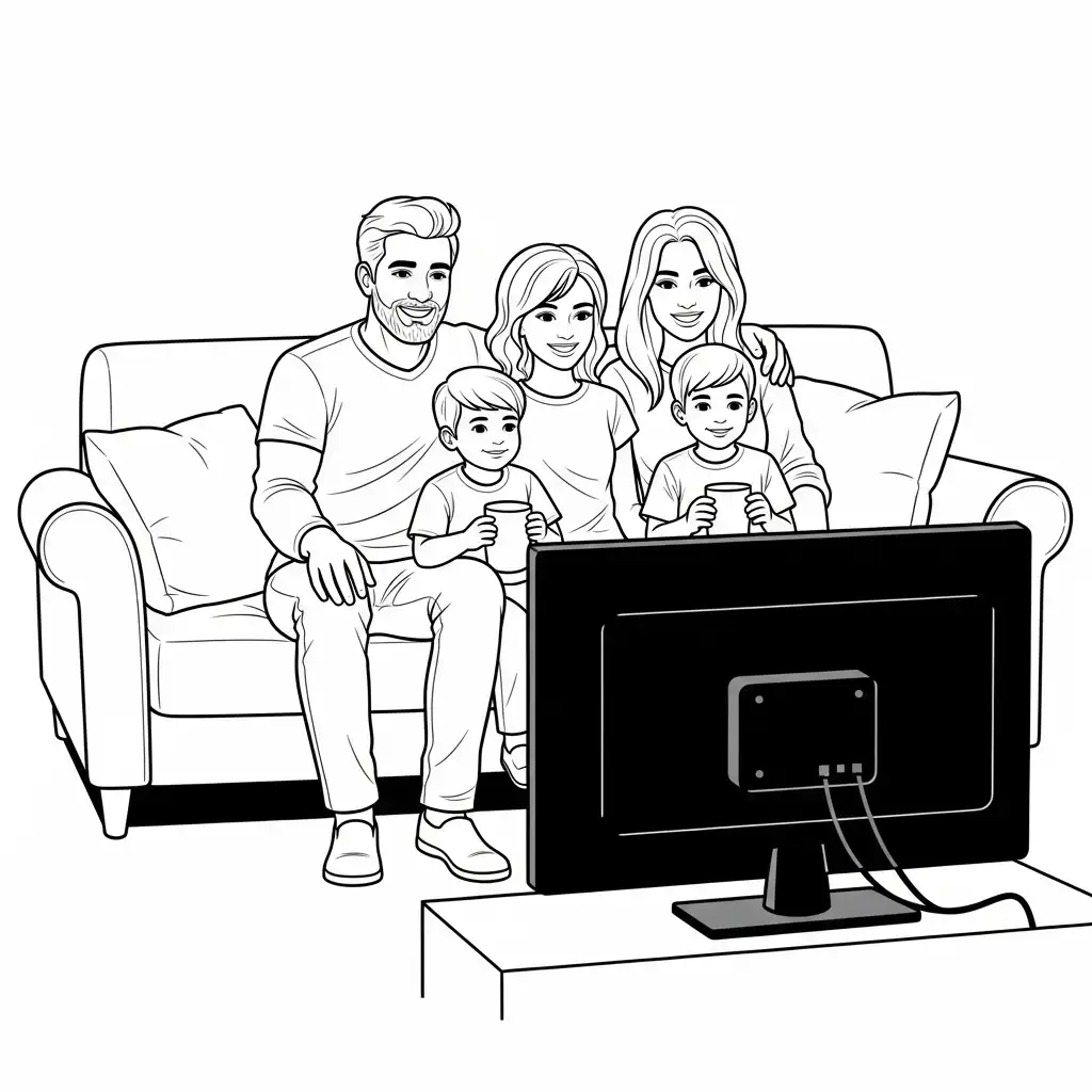 Dia De La Familia para colorear para niño de para imprimir