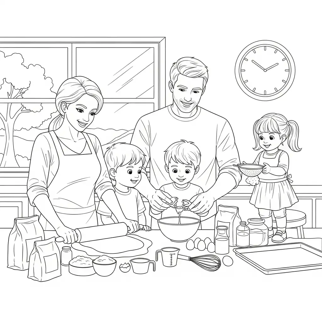 Dia De La Familia para colorear para imprimir 1