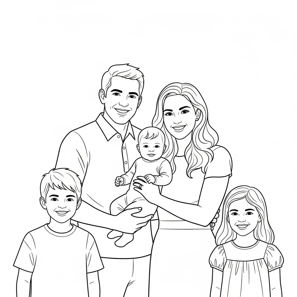 Dia De La Familia para colorear en línea gratis