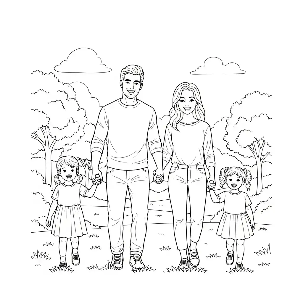 Dia De La Familia para colorear para niño de 10 años