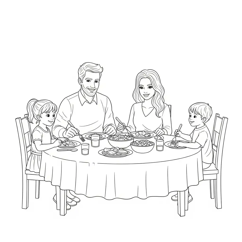 imprimir Dia De La Familia para colorear gratis