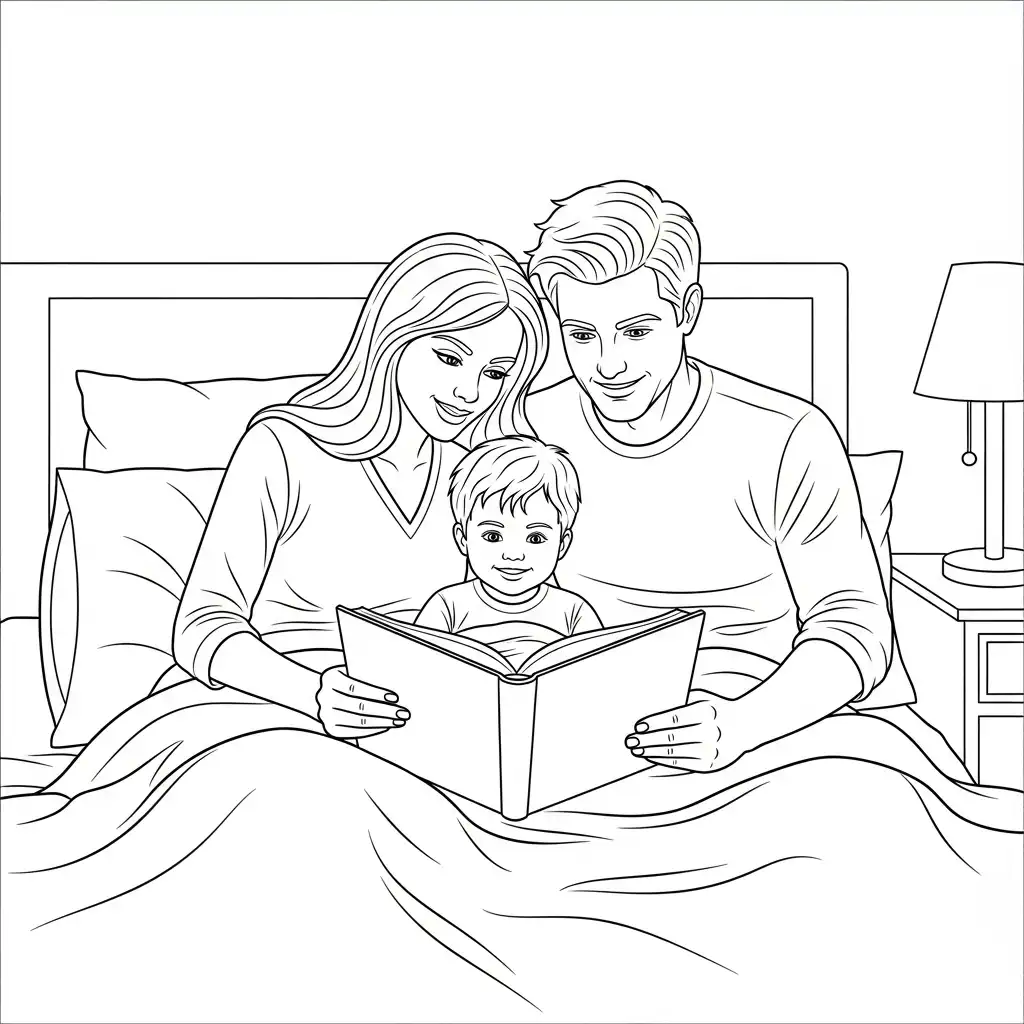 Dia De La Familia para colorear para niños para imprimir