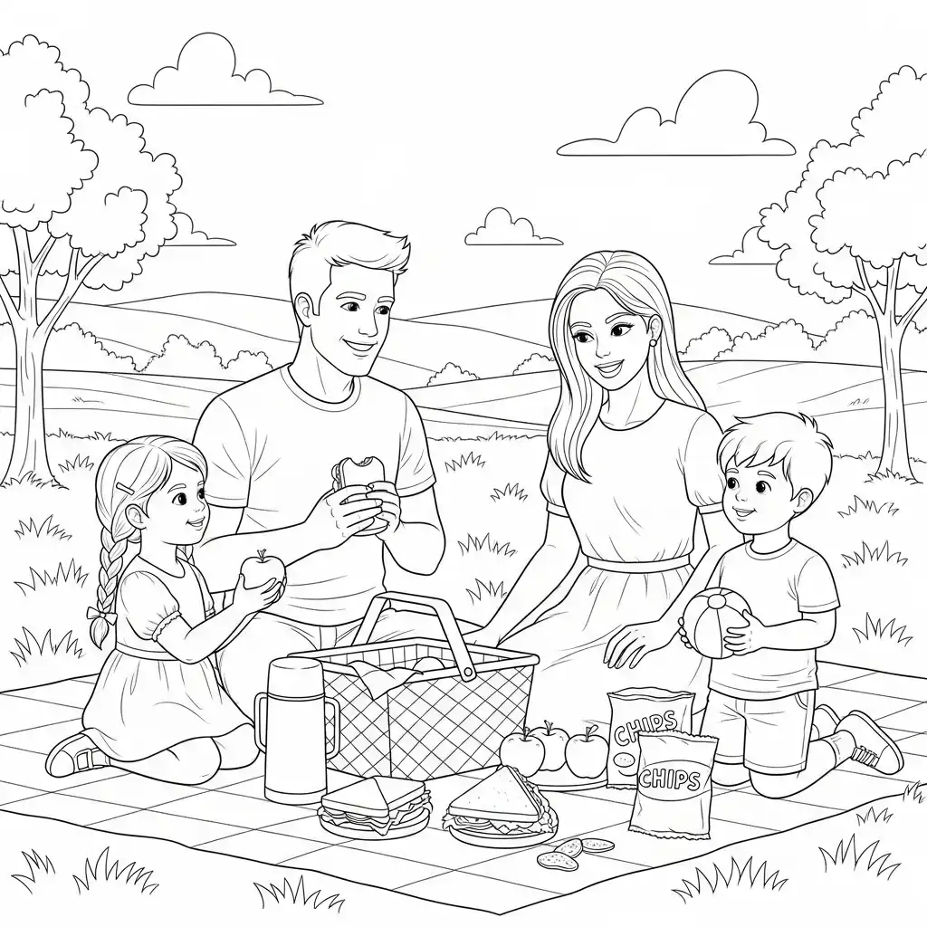 Dia De La Familia para colorear y aprendizaje