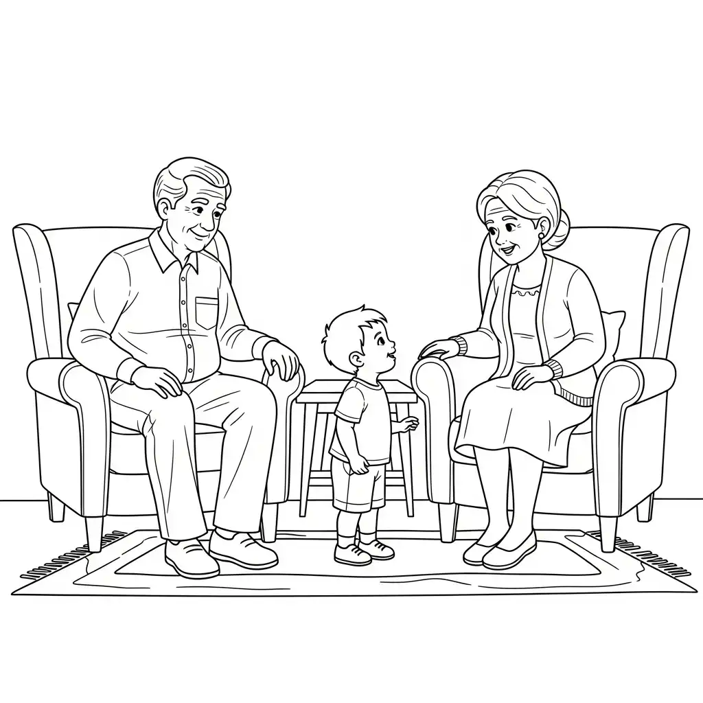 imprimir Dia De La Familia para colorear para niño