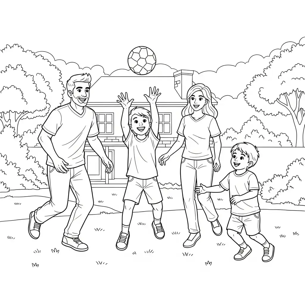 Dia De La Familia para colorear para imprimir