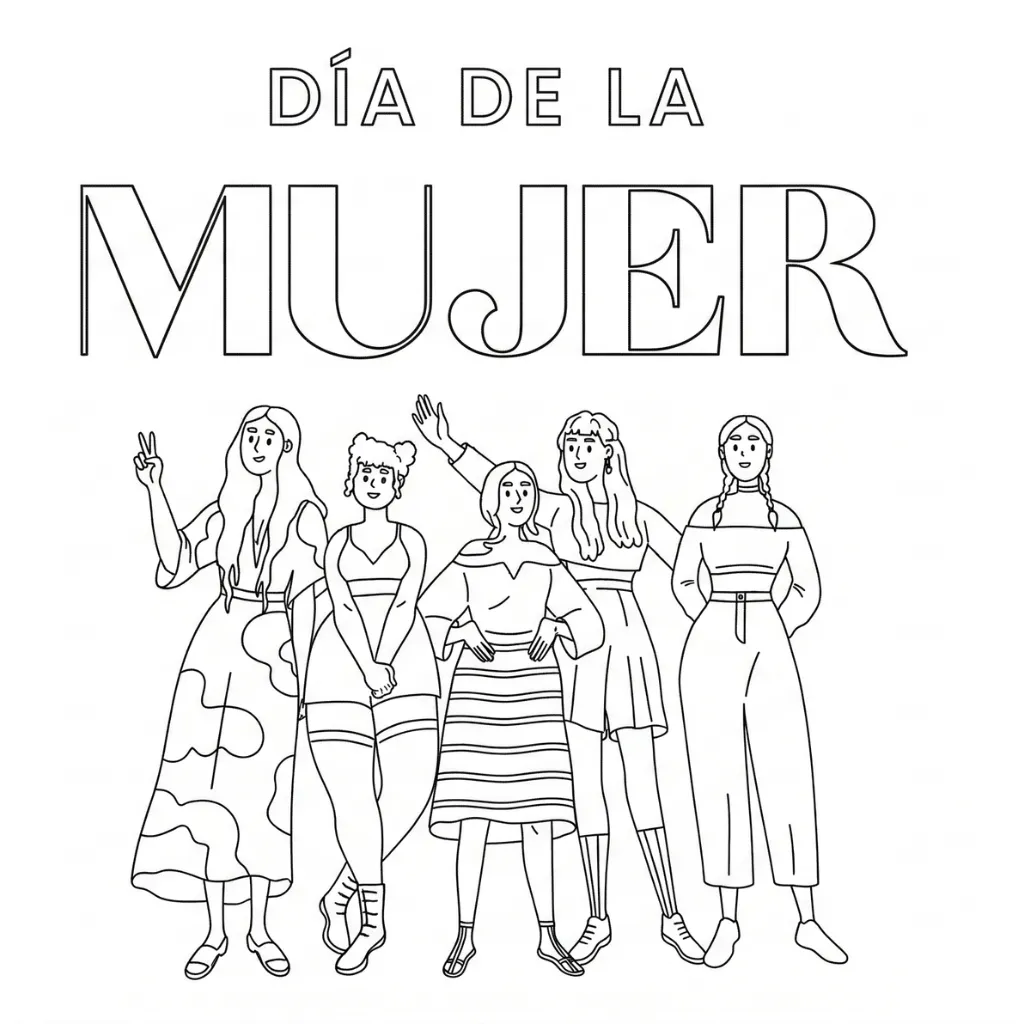 Dia De La Mujer 1 para colorear para imprimir para niño de 4 años
