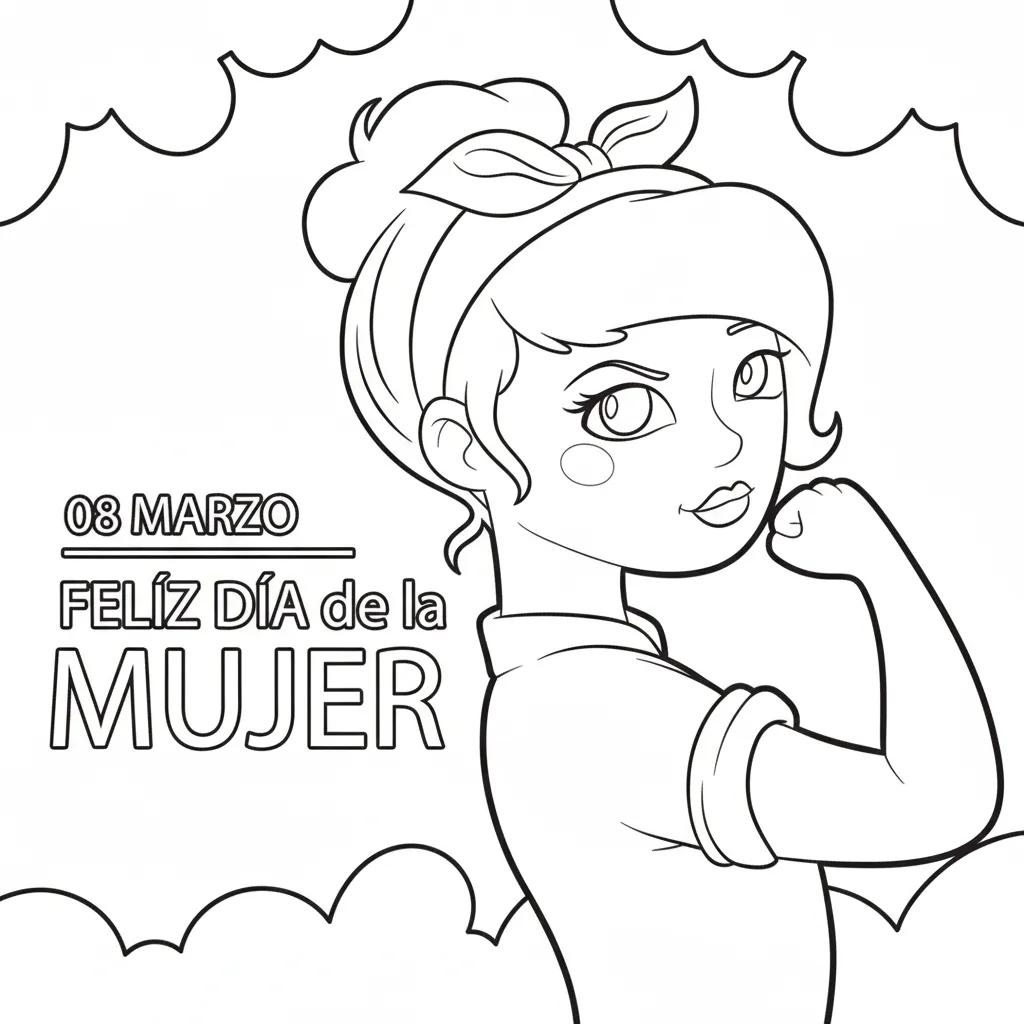 Dia De La Mujer 11 para colorear para primaria