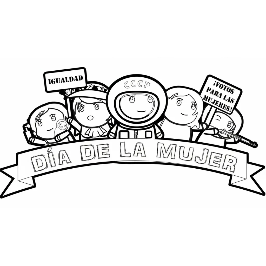 Dia De La Mujer 13 para colorear para niños